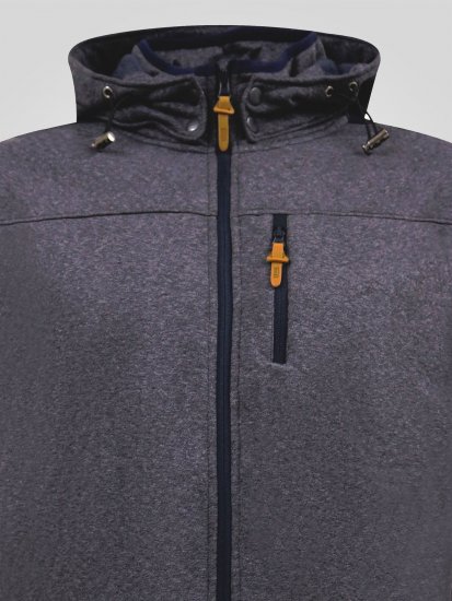 D555 Conrad Detachable Hood Bonded Fleece Zip Through Hoody Нейви - Суичъри & cуичъри с качулка - мъжки суичъри големи размери