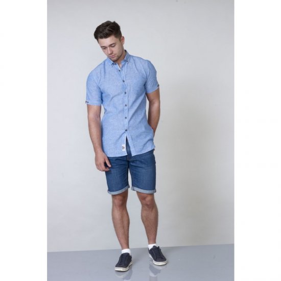 D555 Eric Linen Short Sleeve Shirt - Ризи - мъжки ризи големи размери
