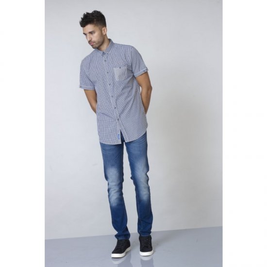 D555 Hank Gingham Short Sleeve Shirt - Ризи - мъжки ризи големи размери
