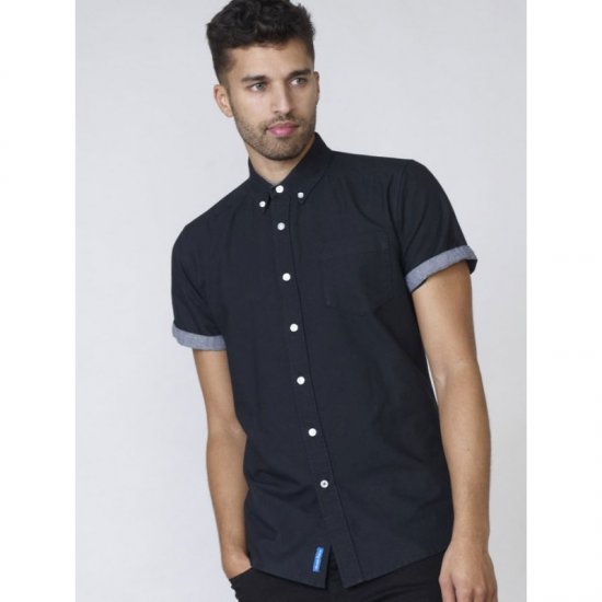 D555 Kevin Oxford Shirt Black - Ризи - мъжки ризи големи размери