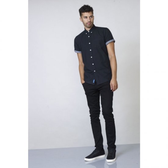 D555 Kevin Oxford Shirt Black - Ризи - мъжки ризи големи размери