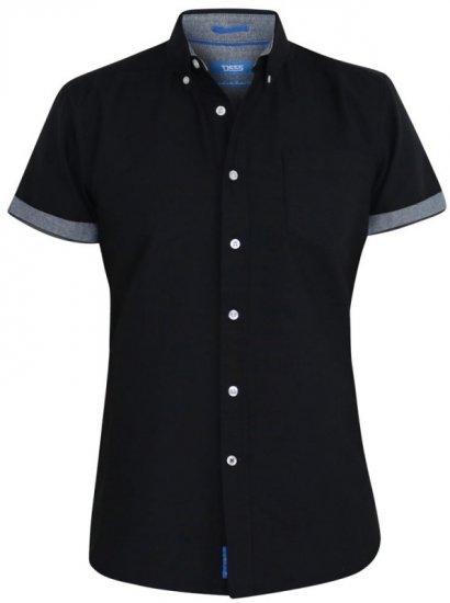 D555 Kevin Oxford Shirt Black - Ризи - мъжки ризи големи размери