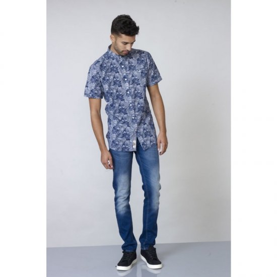 D555 Sheldon Hawaii Shirt Navy - Ризи - мъжки ризи големи размери