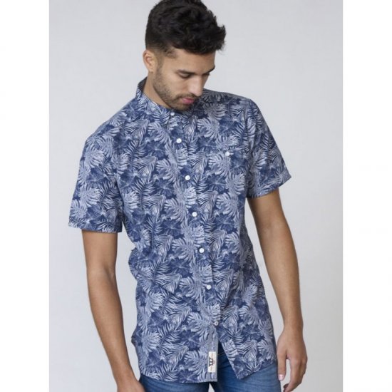 D555 Sheldon Hawaii Shirt Navy - Ризи - мъжки ризи големи размери
