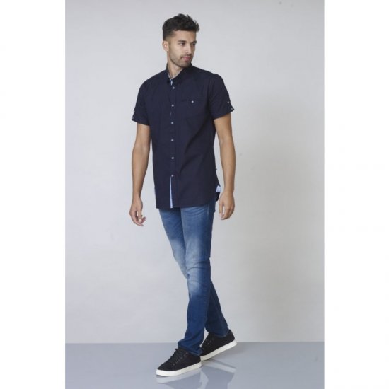 D555 Tim Short Sleeve Shirt Navy - Ризи - мъжки ризи големи размери