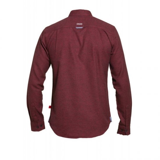D555 Dawson Textured Shirt Dark Red - Ризи - мъжки ризи големи размери