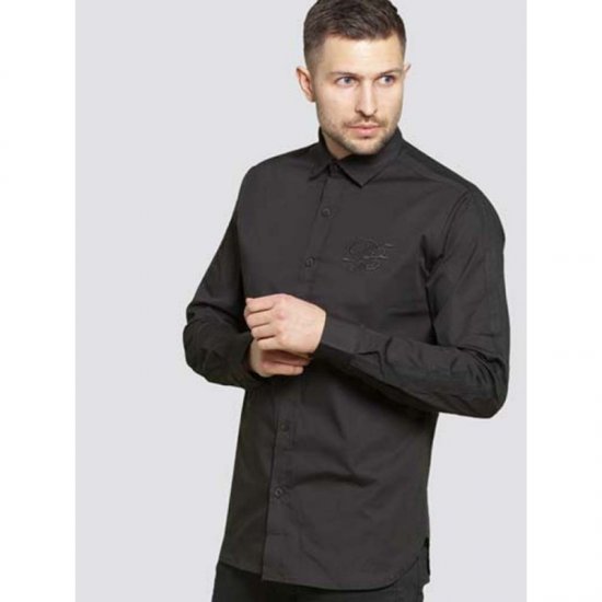 D555 Michael Couture Stretch Shirt Black - Ризи - мъжки ризи големи размери