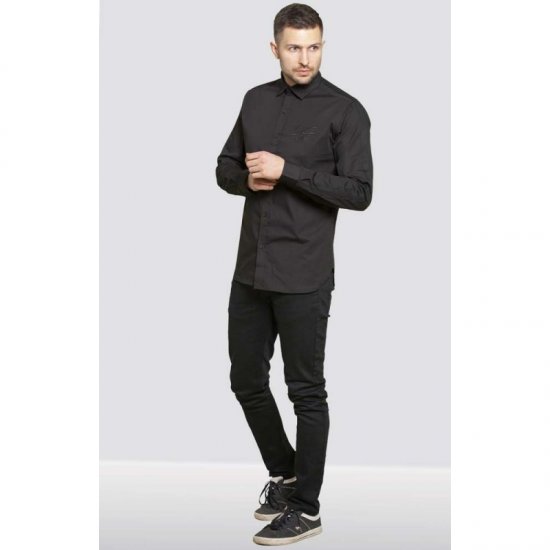 D555 Michael Couture Stretch Shirt Black - Ризи - мъжки ризи големи размери
