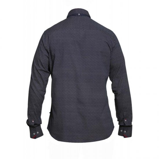 D555 Babworth Long Sleeve Shirt Navy - Ризи - мъжки ризи големи размери