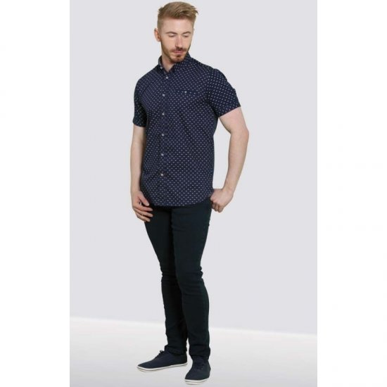 D555 Barrington Short Sleeve Shirt Navy - Ризи - мъжки ризи големи размери