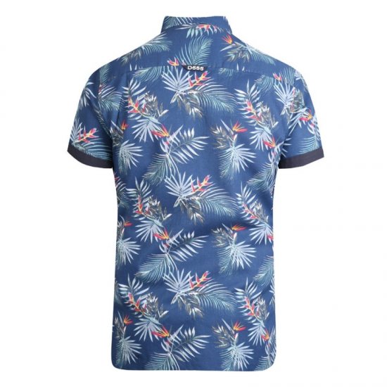 D555 Reuben Hawaii Shirt Navy - Ризи - мъжки ризи големи размери
