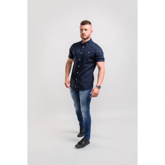 D555 Brixton Shirt Navy - Ризи - мъжки ризи големи размери