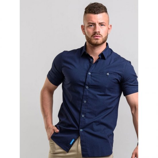 D555 Wesson Shirt Navy - Ризи - мъжки ризи големи размери