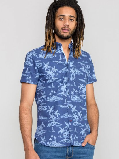 D555 WHITSBURY Hawaiian Print Shirt - Ризи - мъжки ризи големи размери