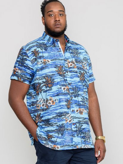 D555 CHARFORD Hawaiian Reverse Printed Shirt - Ризи - мъжки ризи големи размери