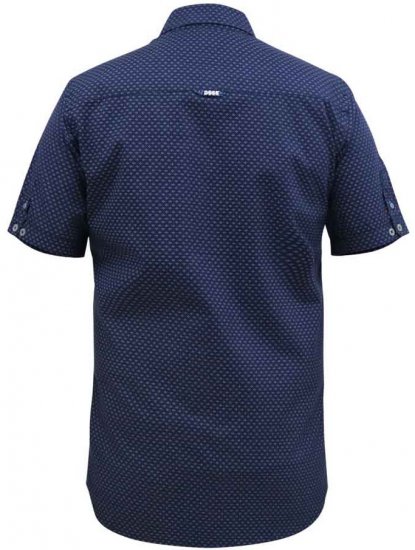 D555 Telford S/S Micro Ao Print Shirt Navy - Ризи - мъжки ризи големи размери