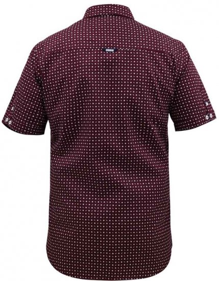D555 Hillcrest S/S Micro Ao Print Shirt Burgundy - Ризи - мъжки ризи големи размери