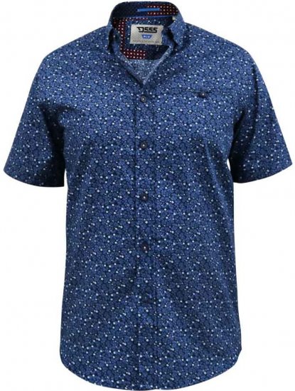 D555 Tristain S/S Floral Ao Print Shirt Navy - Ризи - мъжки ризи големи размери