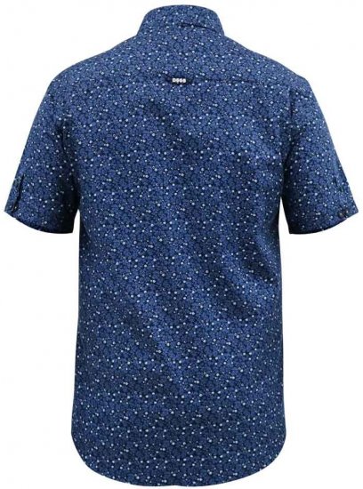 D555 Tristain S/S Floral Ao Print Shirt Navy - Ризи - мъжки ризи големи размери