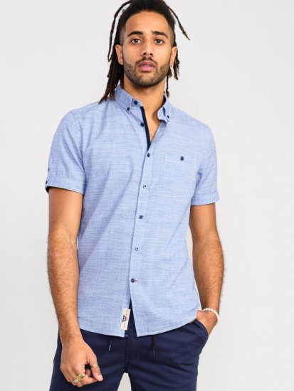 D555 Hadley S/S Micro Dog Tooth Check Shirt - Ризи - мъжки ризи големи размери