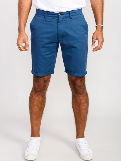 D555 Nelson Stretch Chino Shorts Blue - Шорти - мъжки къси панталони големи размери