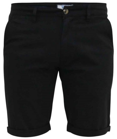 D555 Nelson Stretch Chino Shorts Black - Шорти - мъжки къси панталони големи размери