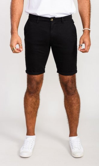 D555 Nelson Stretch Chino Shorts Black - Шорти - мъжки къси панталони големи размери