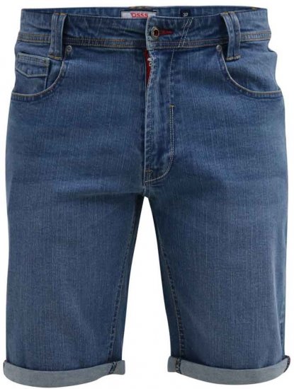 D555 Suffolk Blue Stretch Denim Shorts - Шорти - мъжки къси панталони големи размери