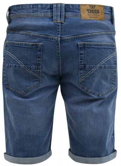 D555 Suffolk Blue Stretch Denim Shorts - Шорти - мъжки къси панталони големи размери