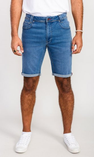 D555 Suffolk Blue Stretch Denim Shorts - Шорти - мъжки къси панталони големи размери