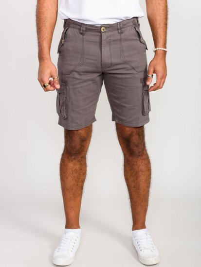D555 Melton Cotton Cargo Shorts Grey - Шорти - мъжки къси панталони големи размери