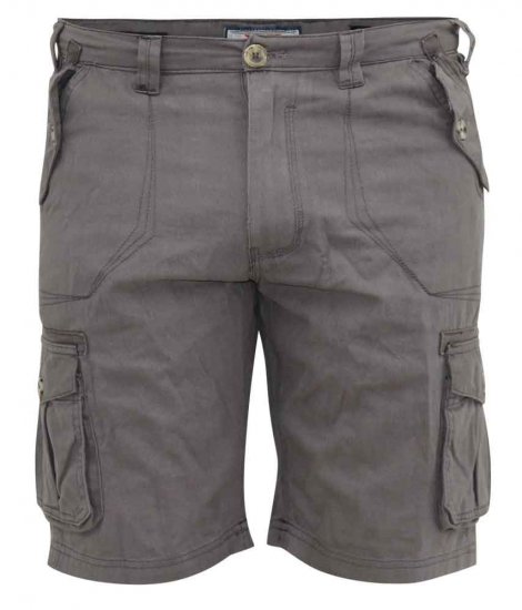 D555 Melton Cotton Cargo Shorts Grey - Шорти - мъжки къси панталони големи размери