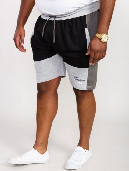 D555 Kirton Couture Elasticated Waistband Shorts Black/Charcoal - Спортни панталони & Kъси панталони - мъжки спортни панталони големи размери