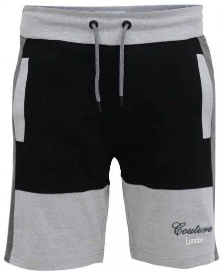 D555 Kirton Couture Elasticated Waistband Shorts Black/Charcoal - Спортни панталони & Kъси панталони - мъжки спортни панталони големи размери