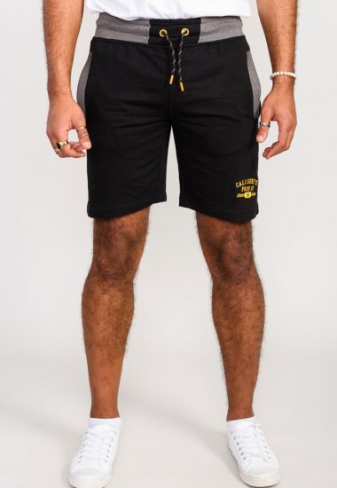 D555 Sutton Elasticated Waist Shorts With Embroidery Black - Спортни панталони & Kъси панталони - мъжки спортни панталони големи размери