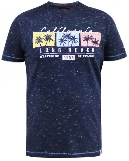 D555 Thorndon California Long Beach Printed T-Shirt - Тениски - мъжки тениски големи размери