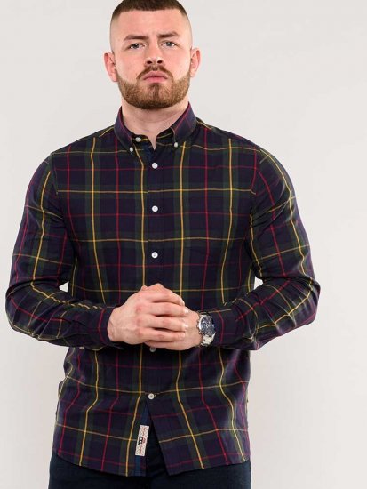 D555 Gladstone Check Button Down Collar Shirt - Ризи - мъжки ризи големи размери