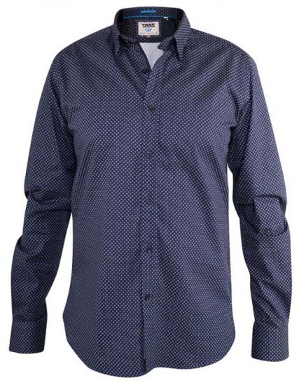 D555 Barker Printed Shirt Navy - Ризи - мъжки ризи големи размери