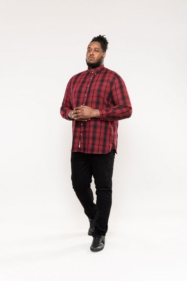 D555 Benalla Check Long Sleeve Button Down Shirt - Ризи - мъжки ризи големи размери