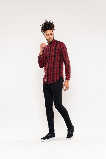 D555 Benalla Check Long Sleeve Button Down Shirt - Ризи - мъжки ризи големи размери