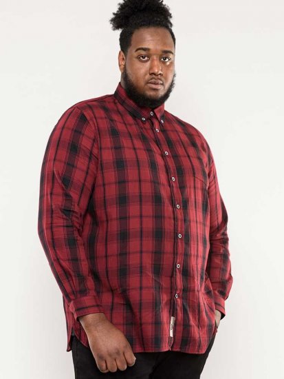 D555 Benalla Check Long Sleeve Button Down Shirt - Ризи - мъжки ризи големи размери