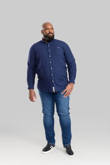 D555 Sennon LS Linen Mix Shirt - Ризи - мъжки ризи големи размери