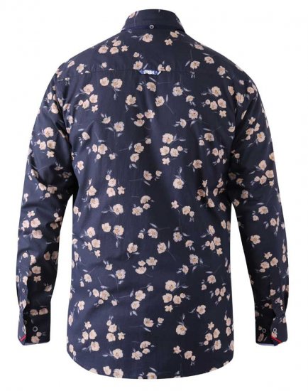 D555 Rooksey Floral Print Shirt Navy - Ризи - мъжки ризи големи размери