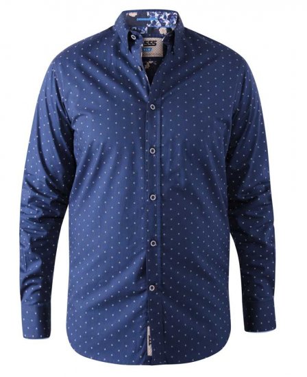 D555 Chilton LS Shirt Navy - Ризи - мъжки ризи големи размери