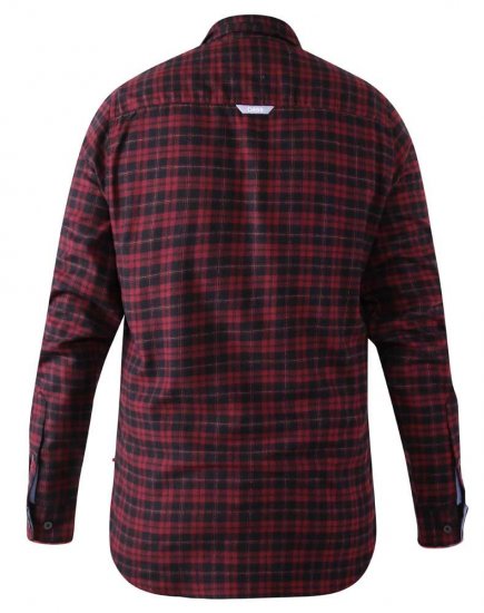 D555 Holton Dark Red Checked Flannel Shirt - Ризи - мъжки ризи големи размери