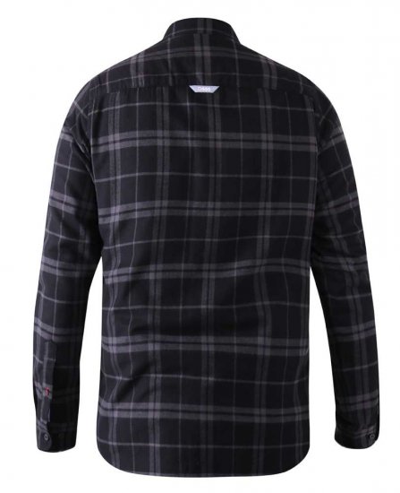 D555 Harwich Flannel Check Shirt Black - Ризи - мъжки ризи големи размери