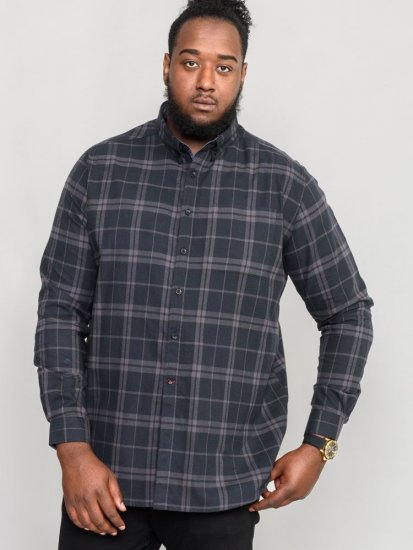 D555 Harwich Flannel Check Shirt Black - Ризи - мъжки ризи големи размери