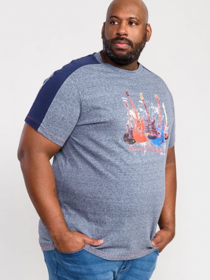 D555 Sharnbrook Electric Legends Guitar Print T-Shirt - Тениски - мъжки тениски големи размери