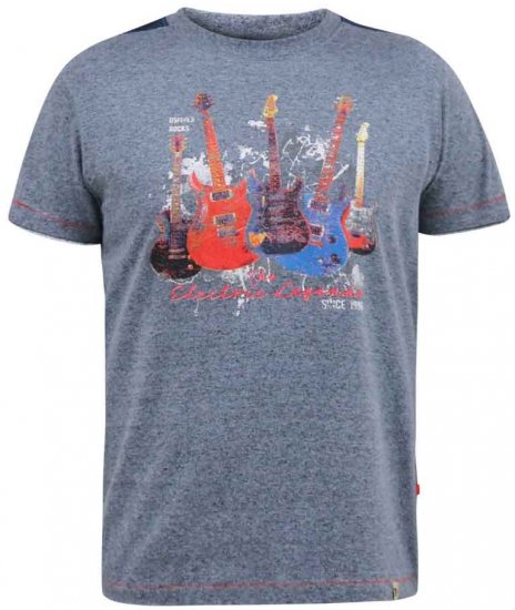 D555 Sharnbrook Electric Legends Guitar Print T-Shirt - Тениски - мъжки тениски големи размери