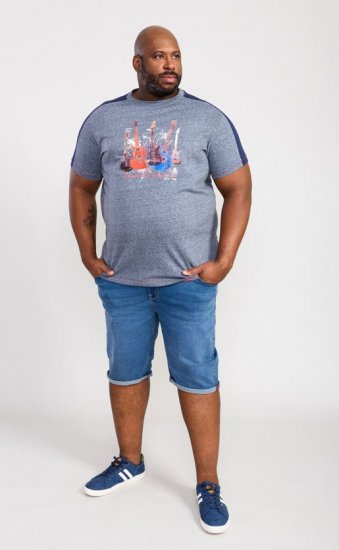 D555 Sharnbrook Electric Legends Guitar Print T-Shirt - Тениски - мъжки тениски големи размери